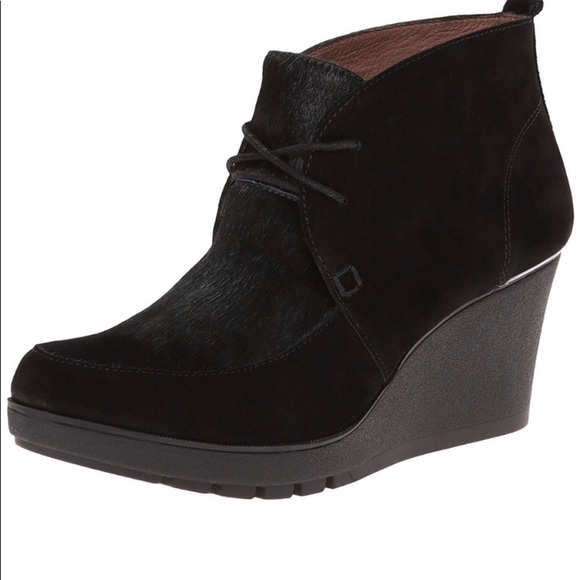 - DONALD J. PLINER Nilos Calf Hair Suede Wedge Boots booties 8.5 lace up - Picture 2 of 8